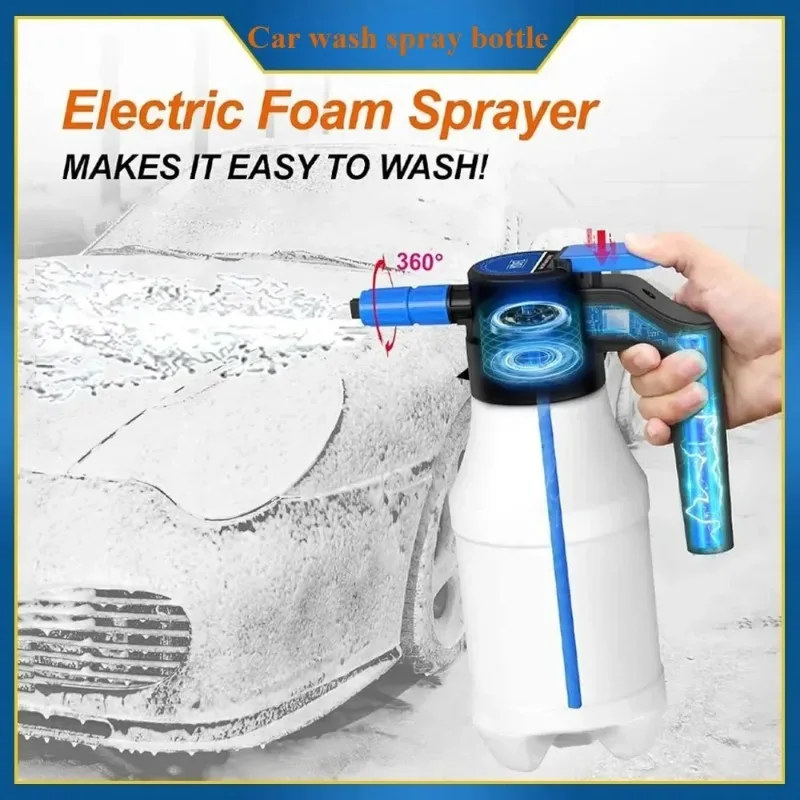 1.5L DIY Electric Foam Sprayer Foaming Pump Sprayer USB Rechargeable Lithium Auto Wash Battery Cleaning Tool Auto Accessories