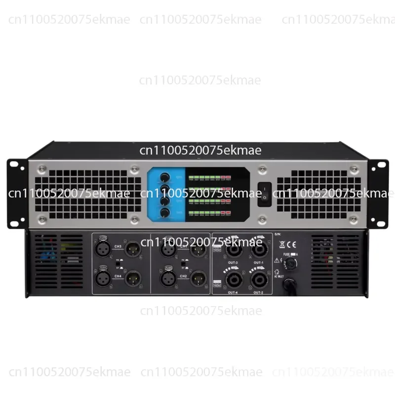 Professional 4-channel 4X400W Digital Audio Power Amplifier for Karaoke Stage Performances, High-quality Metal Receiver