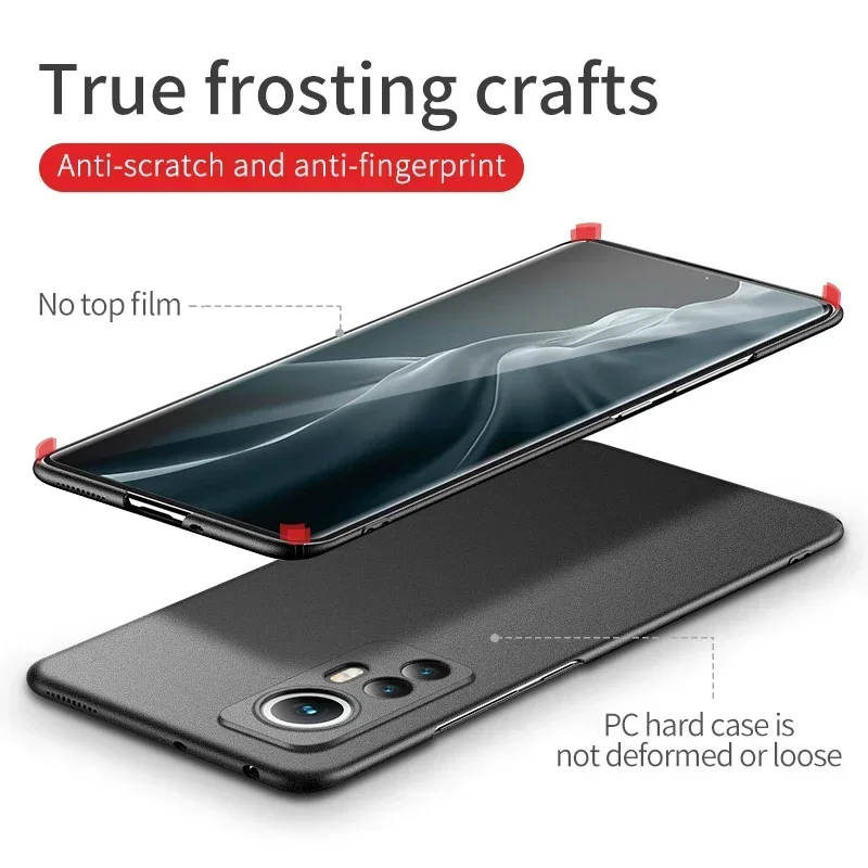 Cases For XIAOMI Mi 12 12X 12T Pro Mi12 Lite 5G Hard Plastic Shockproof Cover Luxury Lightweight Ultra Slim Matte Case Covers