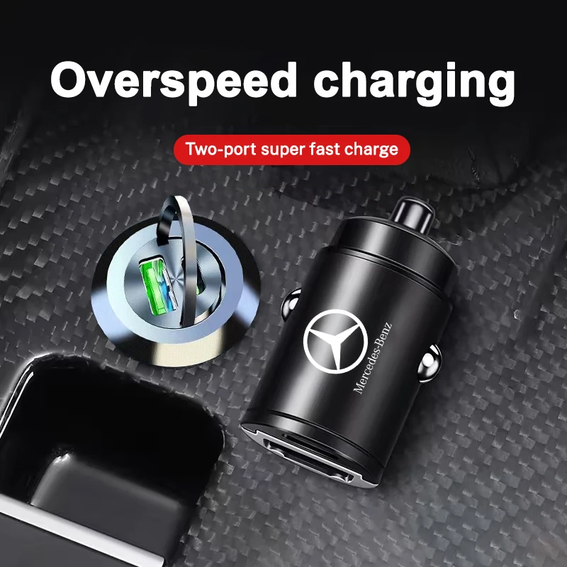 1PCS USB Car Charger Type-C Fast Charging Power Adapter For Mercedes Benz A C E S G Class GLC CLE CLA GLB GLS W177 Accessories