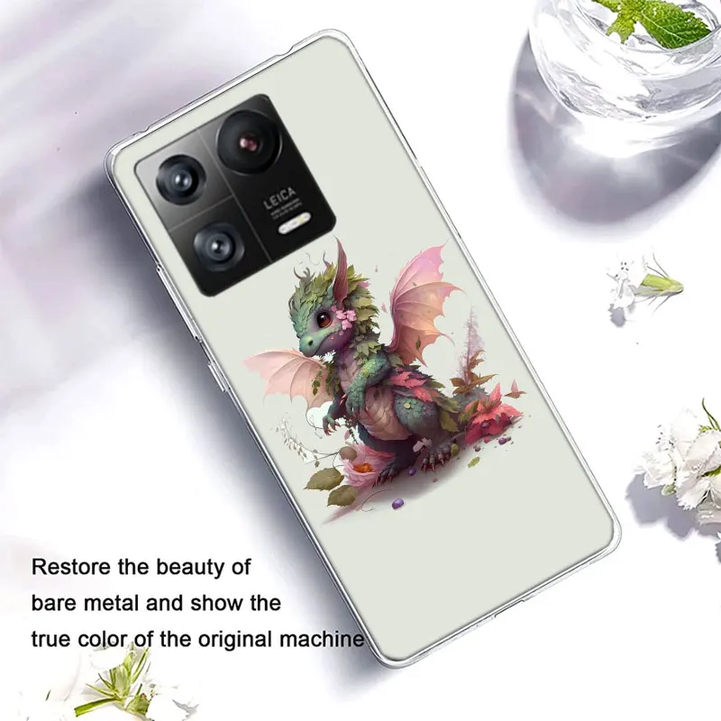 Cute Mythical Dragon Clear Luxury For Xiaomi Mi 13 12 12T Pro 11 Ultra 11T 11i 10 10T 9 9T 8 Lite 6X 5X A3 CC9E A2 A1 Phone Cove