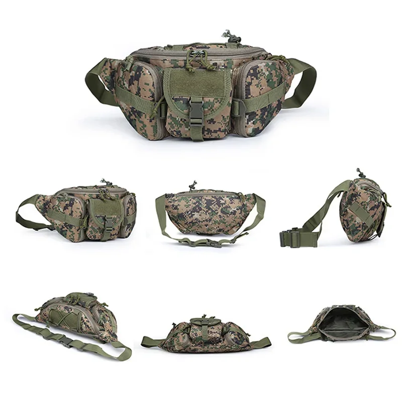 Wasserdichte Camouflage-Hüfttasche für Herren und Damen für Outdoor-Aktivitäten – Jagd, Wandern, Klettern, Angeln, Nylon-Gürteltasche – Detail 2