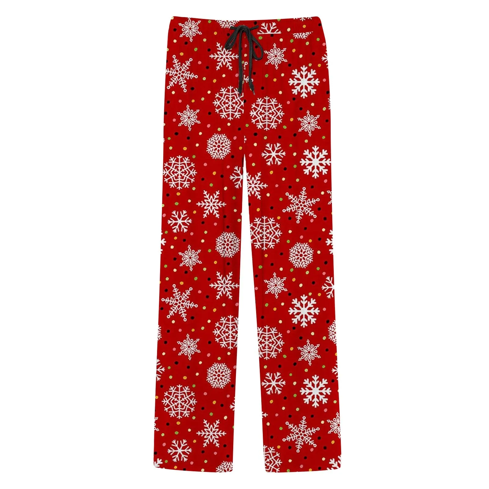 Pantalon de pyjama de Noël imprimé flocon de neige pour hommes, pantalons décontractés, pantalons de jogging doux et confortables, streetwear de Noël, vêtements de nuit