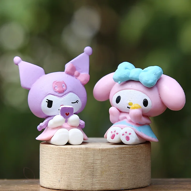 5 pz Kawaii Sanrio Anime Figura Melody Cinnamoroll Pachacco Kuromi Doll Action Figures Torta Decorare Giocattoli Regali per I Bambini