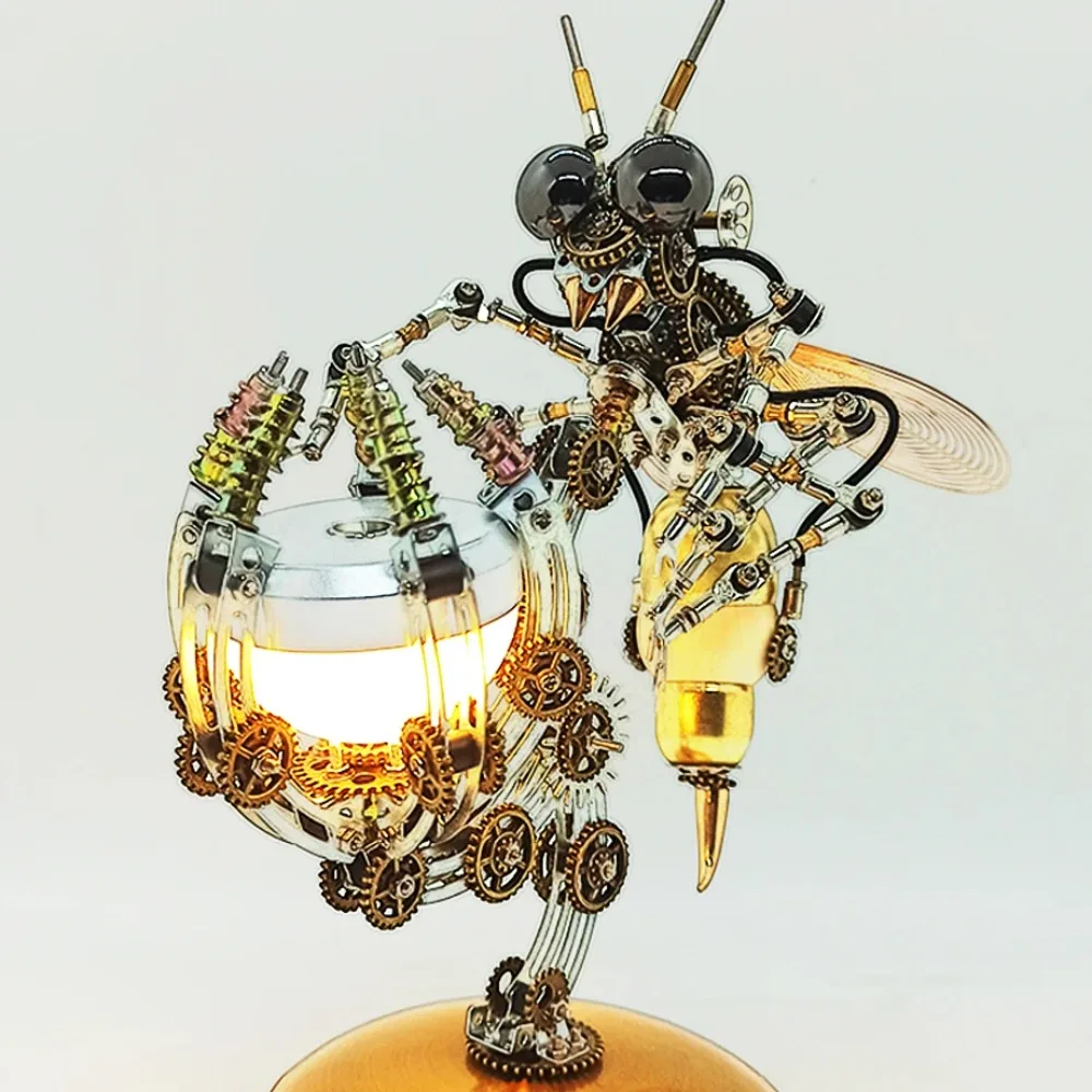 

3D Metal Puzzle Wasp Model Kit Colorful lamp With Assemble Tools Jigsaw Mechanical Puzzles Toy DIY Assembly Toy for Kids Adults