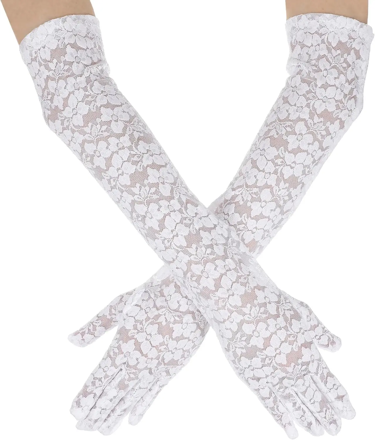 White Lace Gloves W…