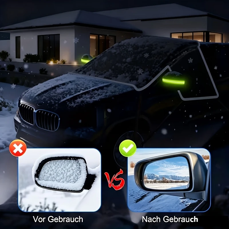 Windshield Snow Blocking Magnetic Enlarged Snow Cover Car Snow Cover Oxford Clothfor Winter Universal For Various Car Models