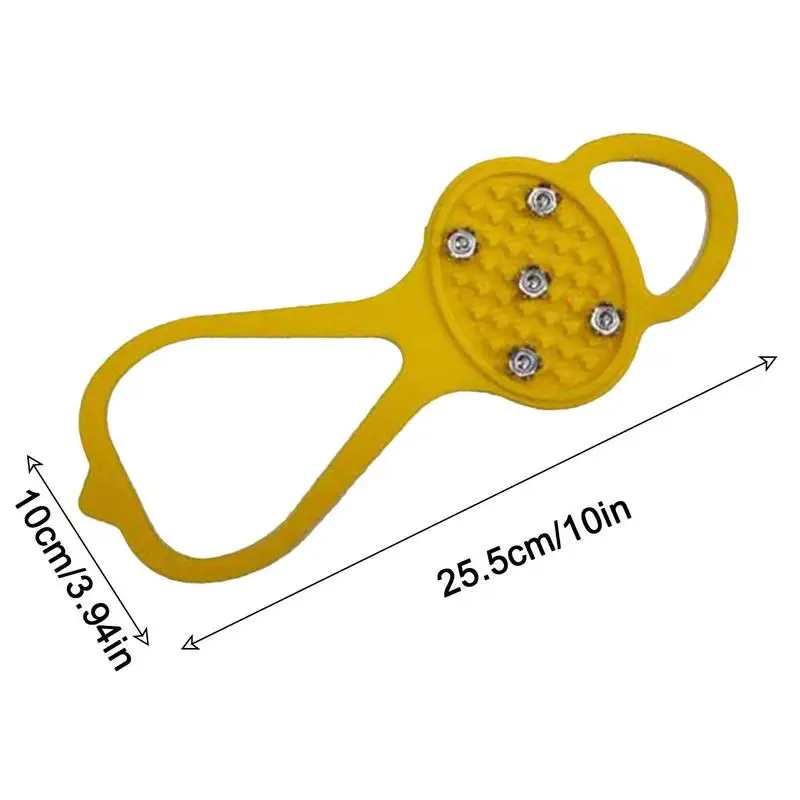 Pointes de chaussures à 5 dents pour la neige et la glace, coordonnantes, poignées à neige, pêche sur glace, pinces en caoutchouc coordonnantes sur chaussures