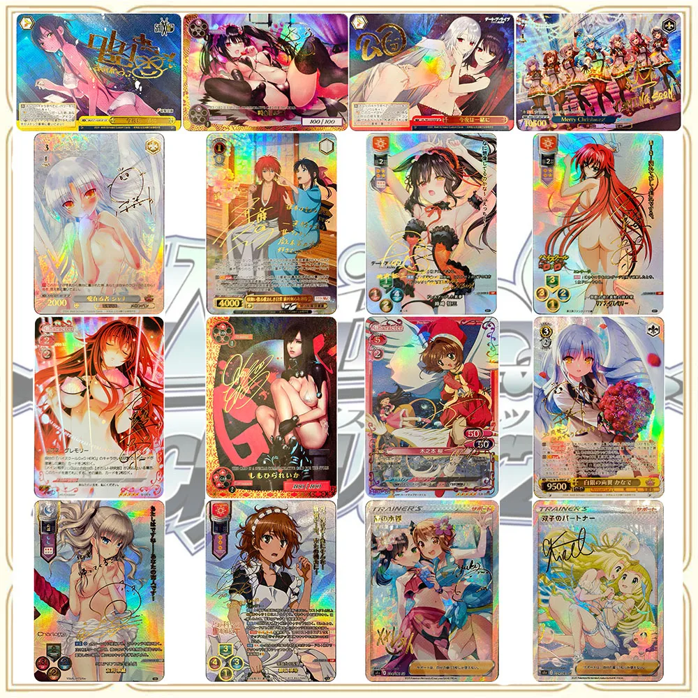 Tarjeta Coleccionable Premium Flash de Anime Weiss Schwarz DIY ACG Tokisaki Kurumi Lillie Lusamine Rem LYCEE, Regalos de Navidad y Cumpleaños