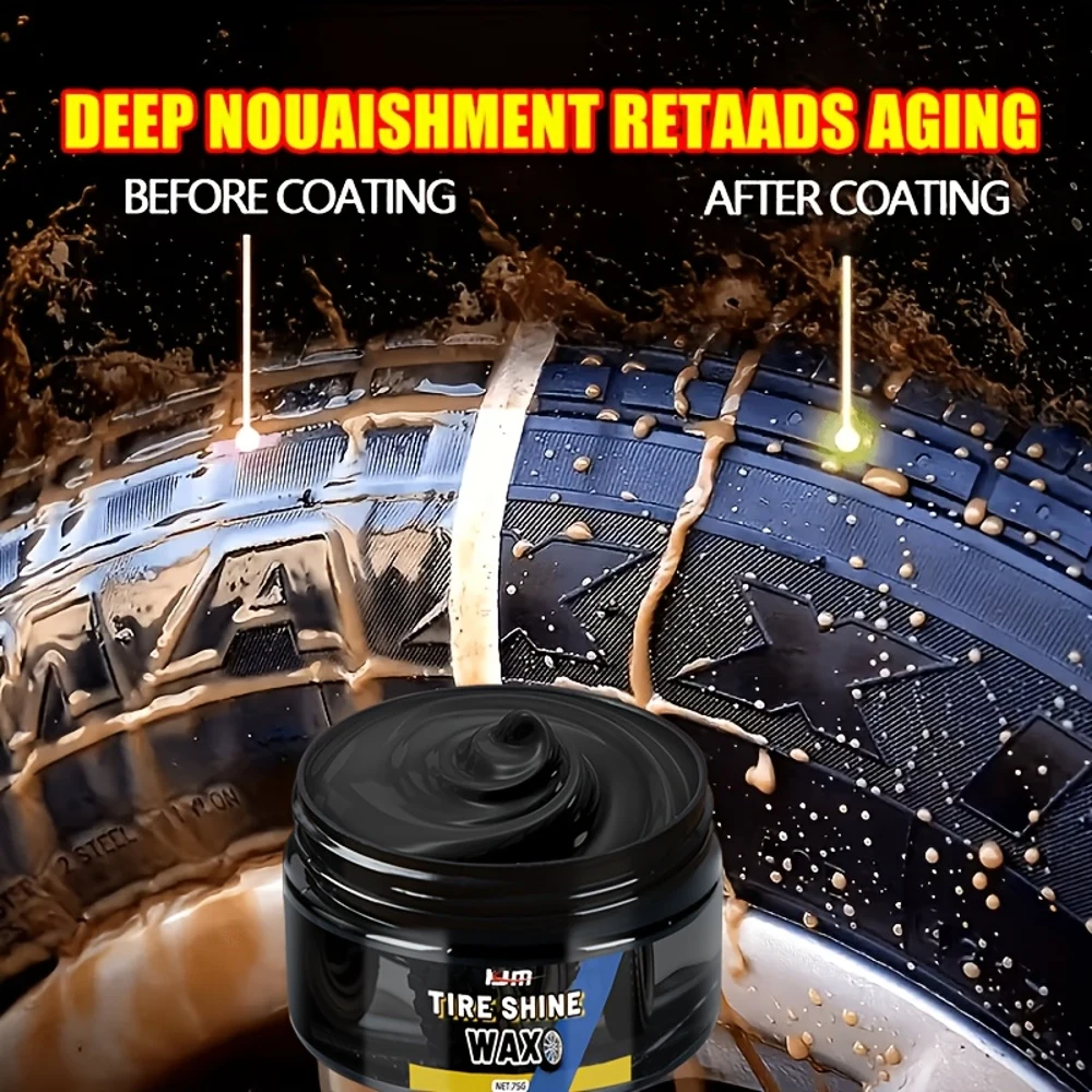 كريم KJM New Universal Tire Trim Shine 75 جرام - إصلاح سريع، لمعان طويل الأمد للعجلات، بلاستيك، فينيل، سهل الاستخدام، متين