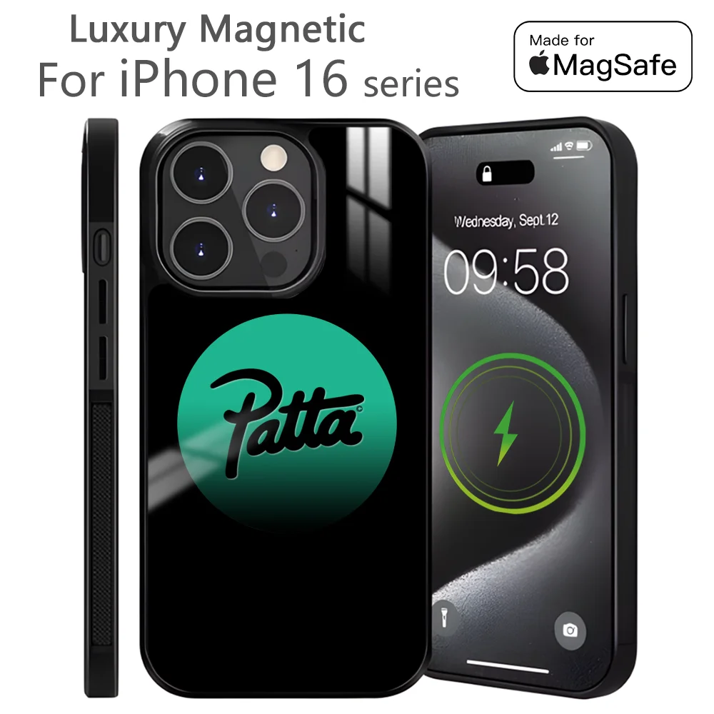 Fashion p-pattaS Design Phone Case For iPhone 16 15 14 13 12 11 Pro Max Plus Mini Magnetic Magsafe Wireless Charging Cover