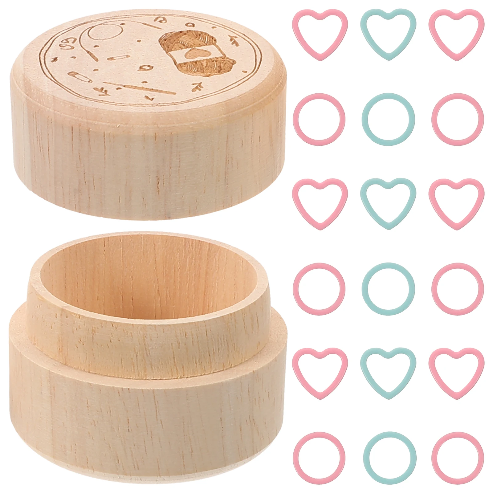 

1Set Wood Stitch Marker Set Round Crochet Markers Wooden Carved Circle Yarn Markers for Knitting Scarves Sweaters Handcraft