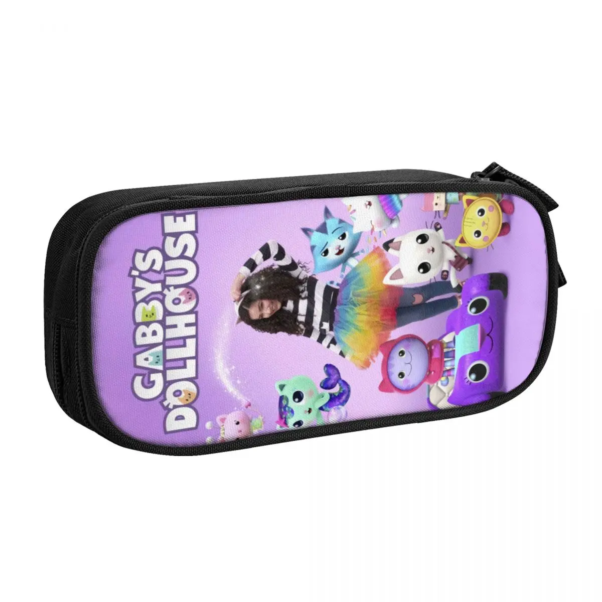 Cute Gabby Dollhouse Pencil Cases for Boys Gilrs Custom Gabbys Mercat Large Capacity Pen Bag Box School Accessories