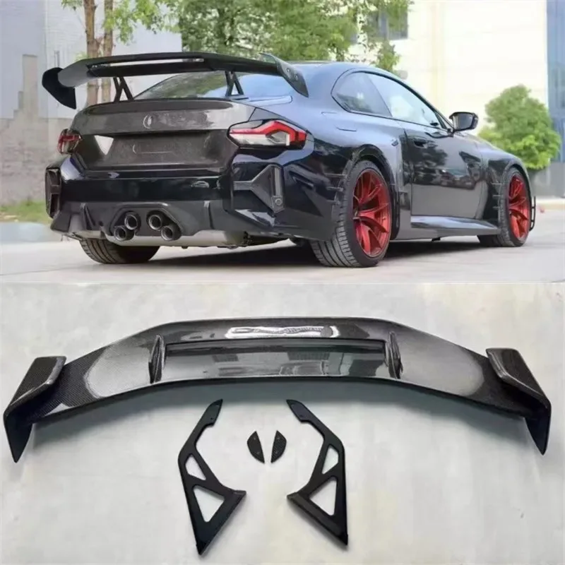 

For BMW 2Series 3Series 4Series 5Series M2 M3 M4 M5 G80 G82 G87 G90 Real Carbon Fiber Universal Tail Wing Spoiler Kit