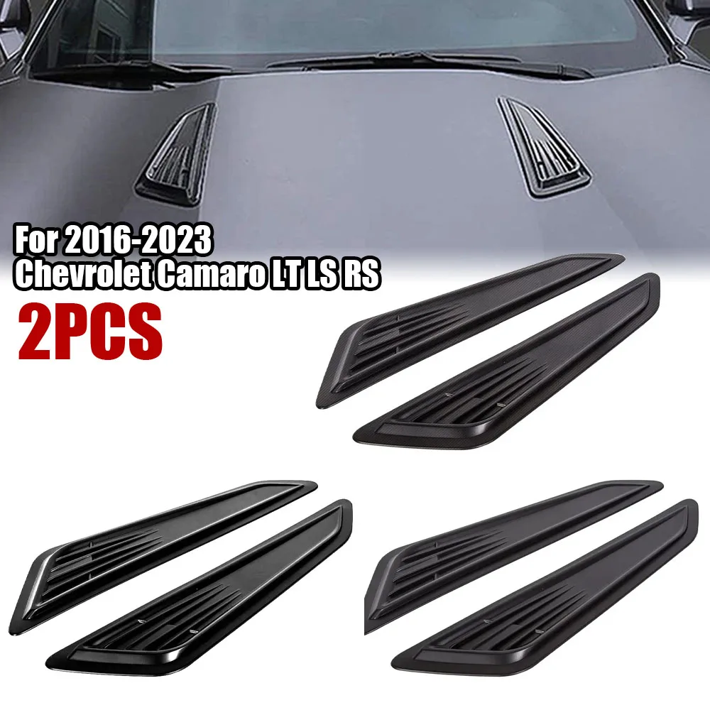 1 Pair For 2016-2018 Camaro LT Universal Style Hood Air Vent Cover - Exterior Intake Trim Stickers Cell Flow Decorative
