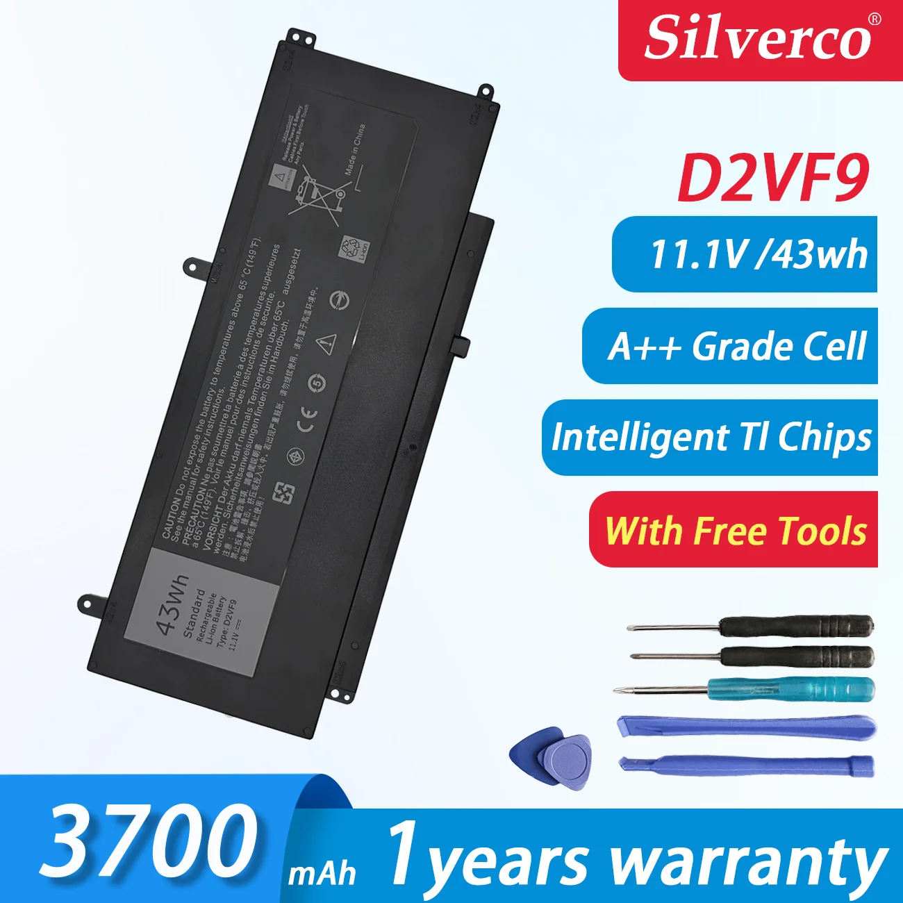 D2VF9 Laptop Battery for Dell Inspiron 15 7547 7548 7549 Vostro 14 5459 0PXR51 PXR51 4P8PH 0YGR2V YGR2V 11.1V 3700mAh