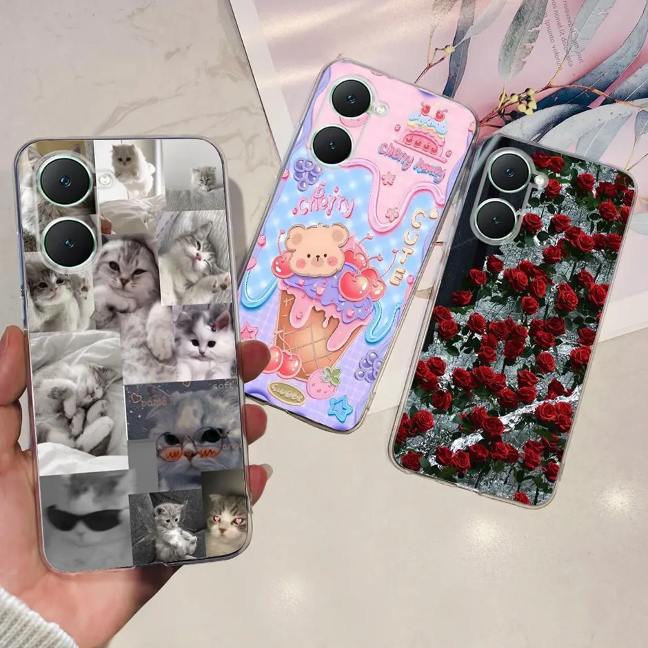 Phone Case For Vivo Y03 Vivo Y18 Y18e Vivo V2027 V2028 V2029 Y20 Y20s Y20a Y20i Y11s Y12s Transparent Soft Silicone Back Cover