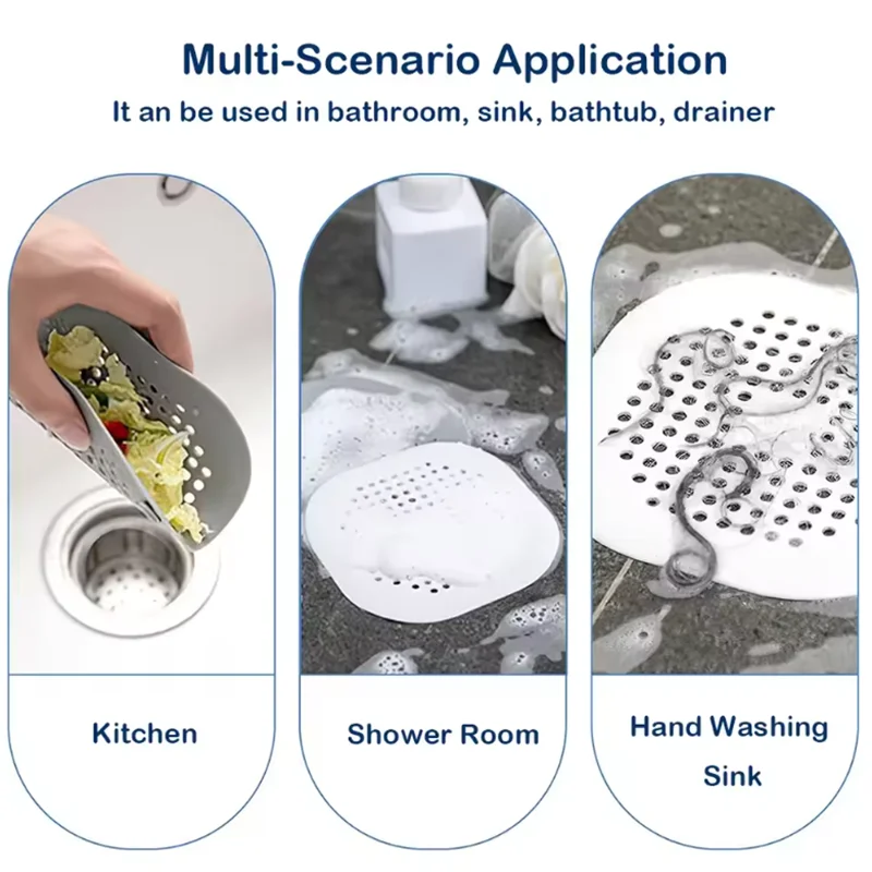 دش غطاء لبالوعة الشعر الماسك شقة سيليكون التوصيل سدادة للحمام المطبخ بالوعة حوض الاستحمام مصفاة TPR حامي