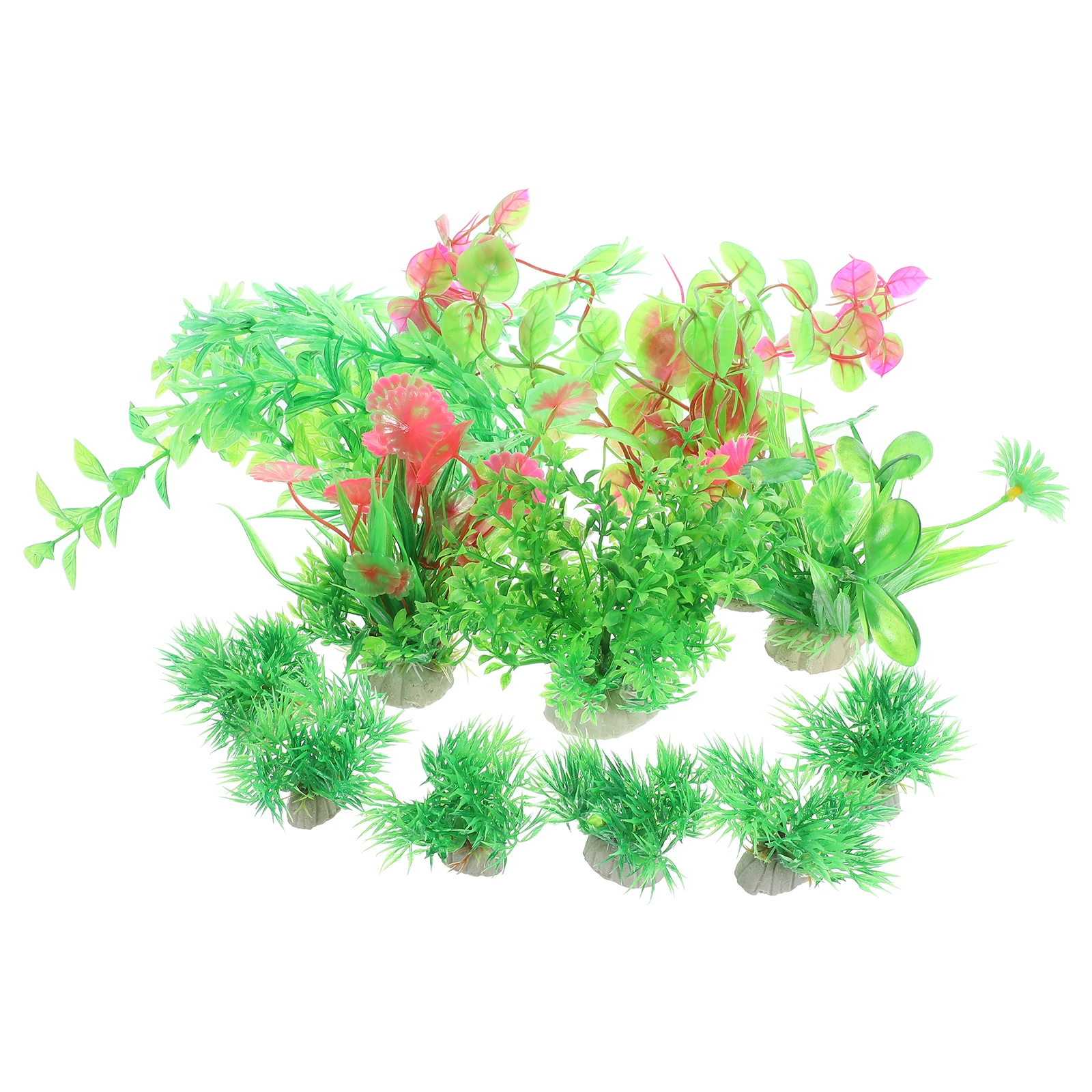

12pcs Artificial Aquarium Plants Realistic Decorative Fake Water Grass Weighted Base Fish Tank Decor Small Long LastingAquarium