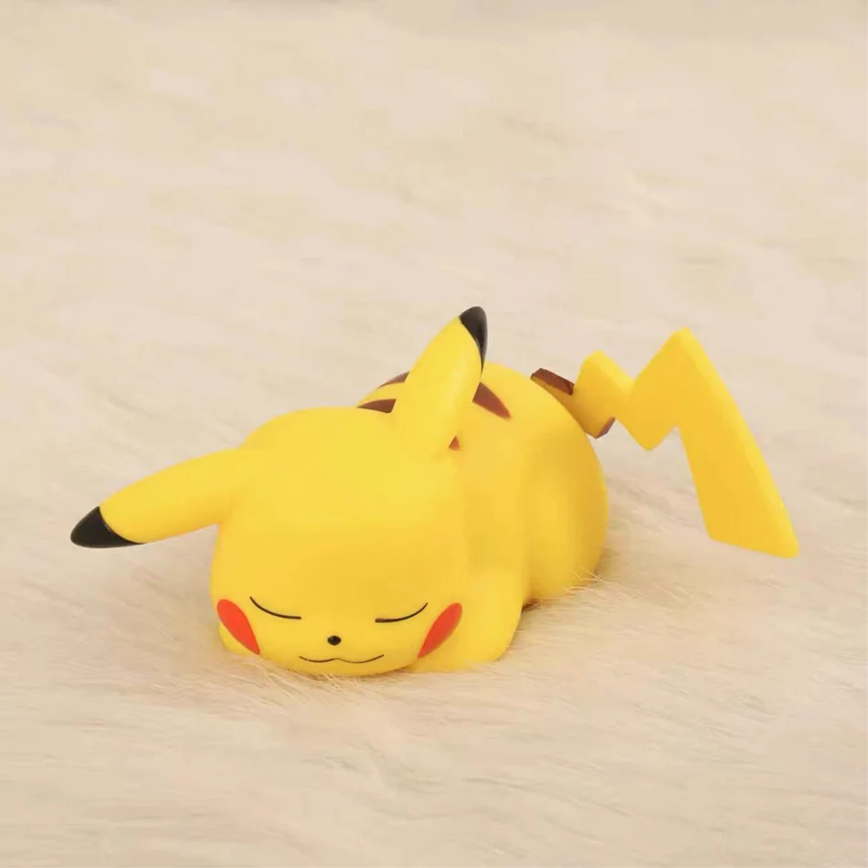 10 sztuk zestaw Pokemon lampka nocna świecące Pikachu Gengar Charizard Psyduck Squirtle śliczne Kawaii miękkie zwierzę lampka nocna prezenty dla