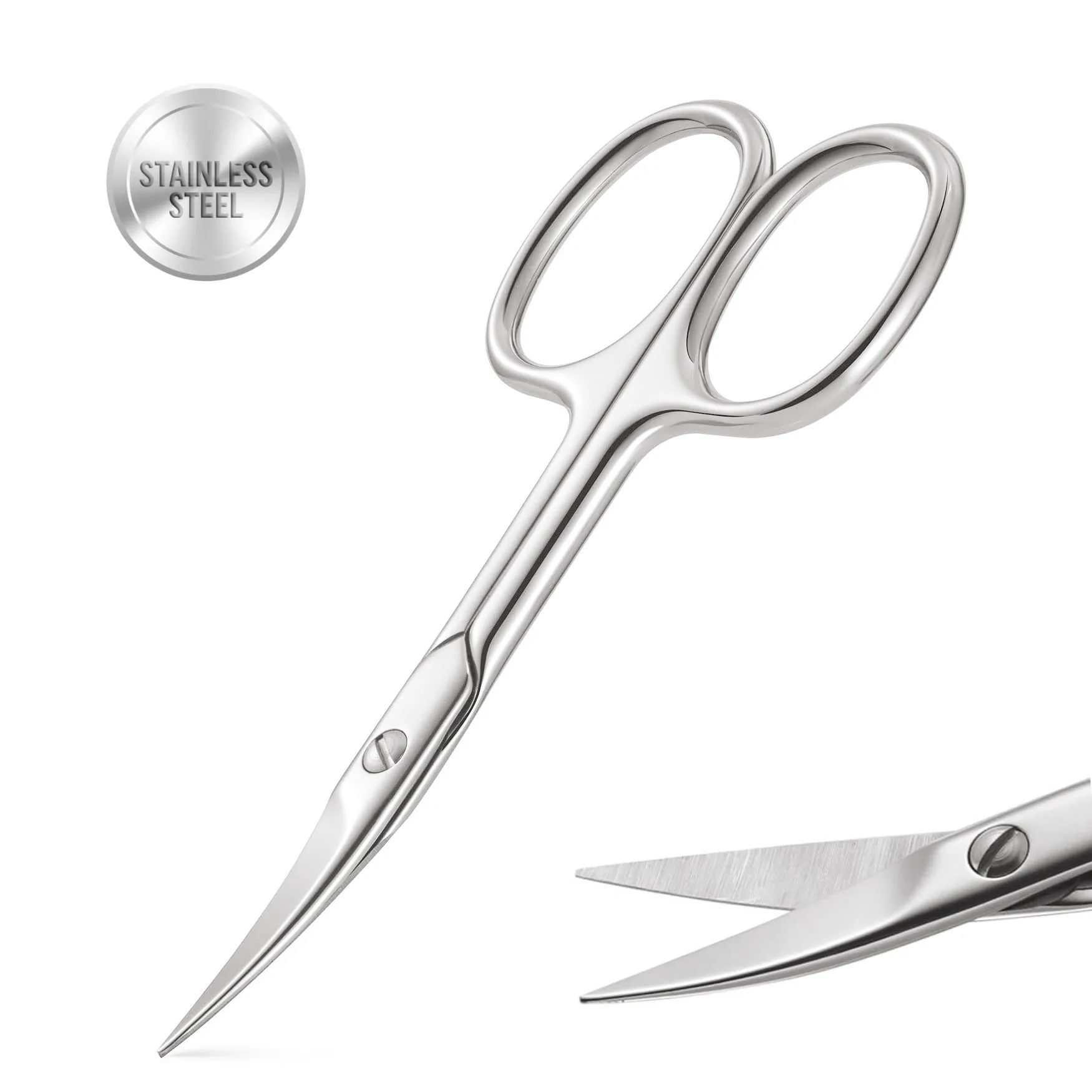 Professional Grooming Scissors for Personal Care Facial Hair Removal and Ear Nose Eyebrow Trimming Stainless Steel Curved Tip