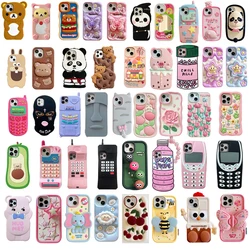 Per iPhone 13, 13Pro, 13 Pro Max, custodia morbida in Silicone per cartoni animati 3D, Cover posteriore antiurto, simpatici animali, 3D, Hot