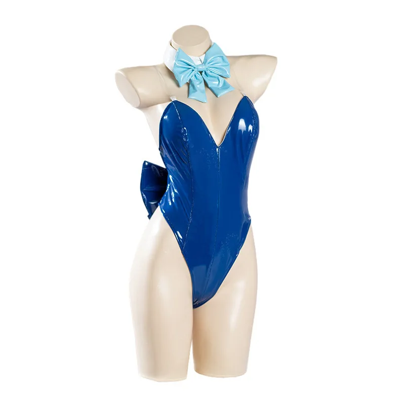 Costume Cosplay Asuma Toki du Jeu Animé Blue Archive pour Femme, Perruque en PU, Combinaisons, Maillot de Bain, Uniforme de Lapin Fille, Sexy, Belle Tenue de Carnaval Trempée