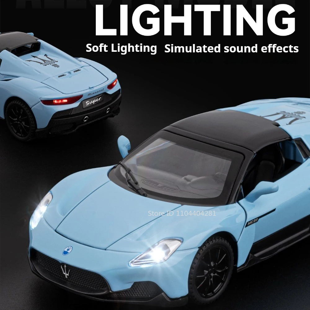 1:32 MC20 لامبور ريفولتو سبيكة دييكاست نموذج لعب أبواب السيارات مفتوحة مع ضوء الصوت التراجع مصغرة Vechies ديكور المنزل