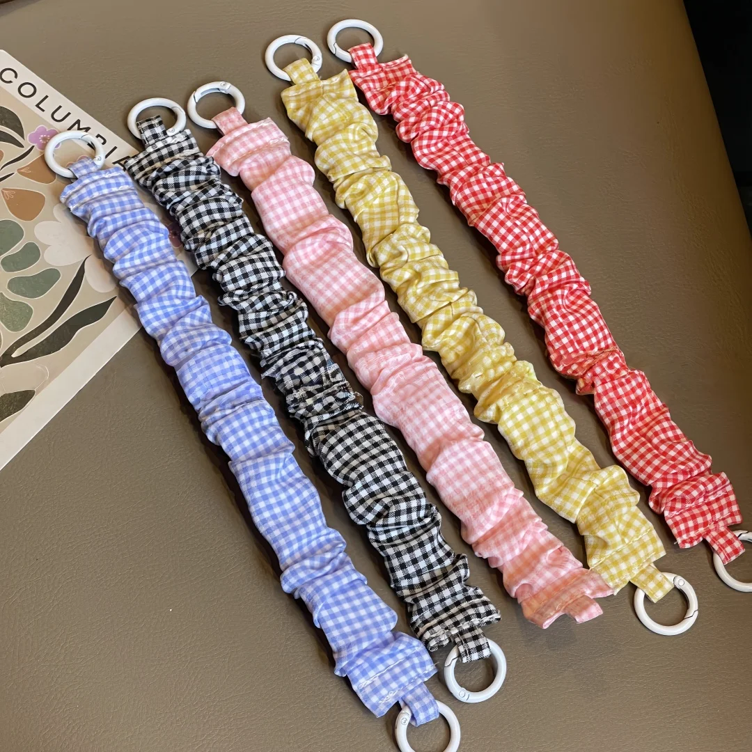 

2 шт., подвесная веревка для мобильного телефона с рисунком в стиле Ins — эластичная плиссированная конструкция, супер красивая подвеска на запястье с защитой от потери