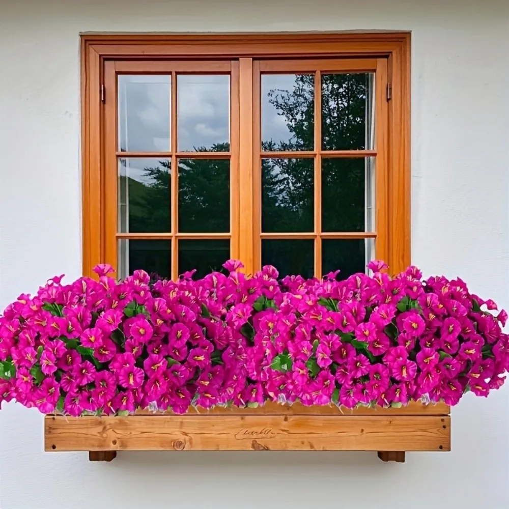 Plastic Artificial Morning Glory Flowers Lifelike Vibrant Colors Morning Glory Branch Spring Theme Real Touch