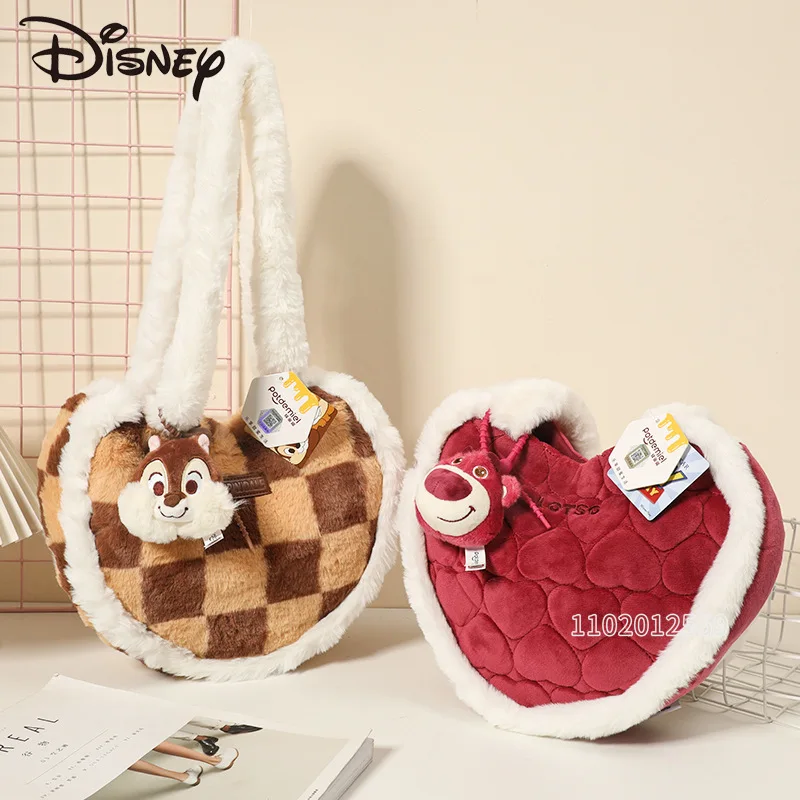 

Disney New Women's Plush Shoulder Bag Luxury Brand Original Women's Shoulder Bag Cartoon Cute Women's Bag Large Capacity