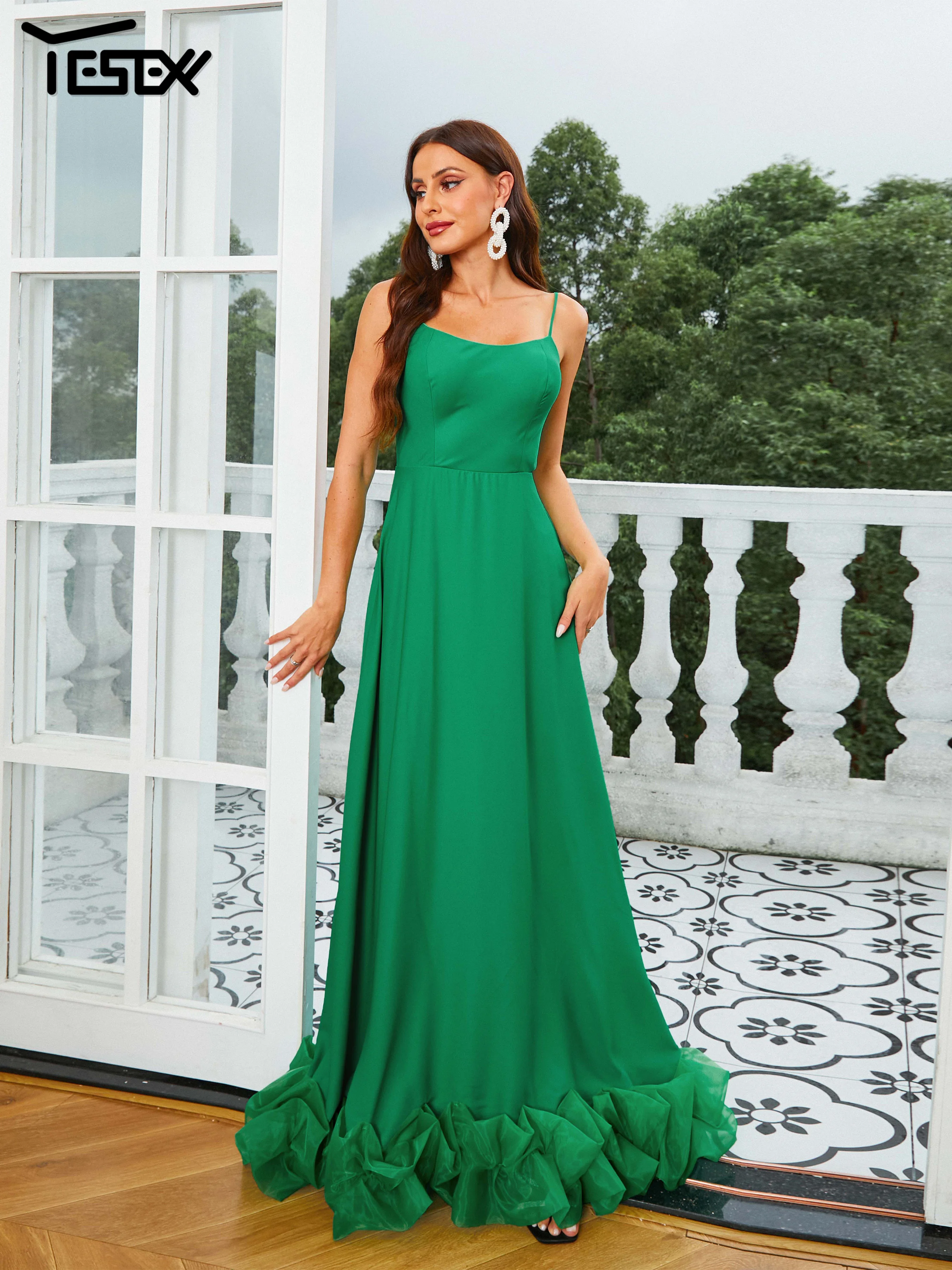 Yesexy New Elegant Party Dresses For Women 2023 Green Spaghetti A Line Evening Prom Dress