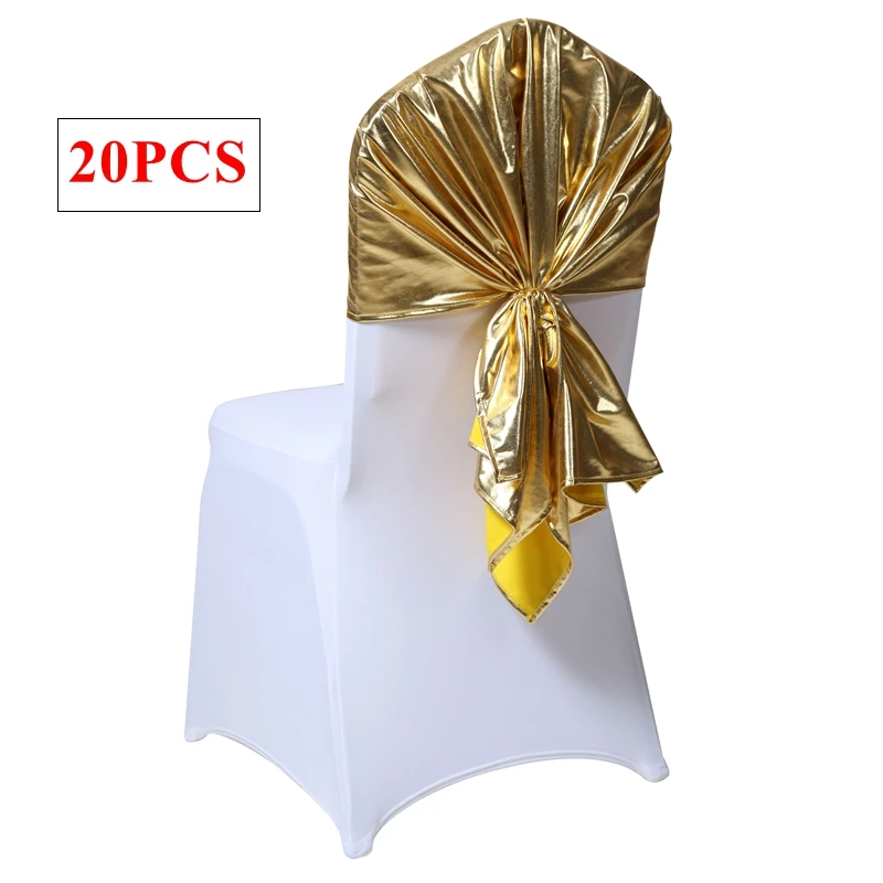 70x130cm Mettalic Bronzing Spandex Chair Cap Cover Lycra Stretch Chair Covers Hood For Wedding Event Decoration