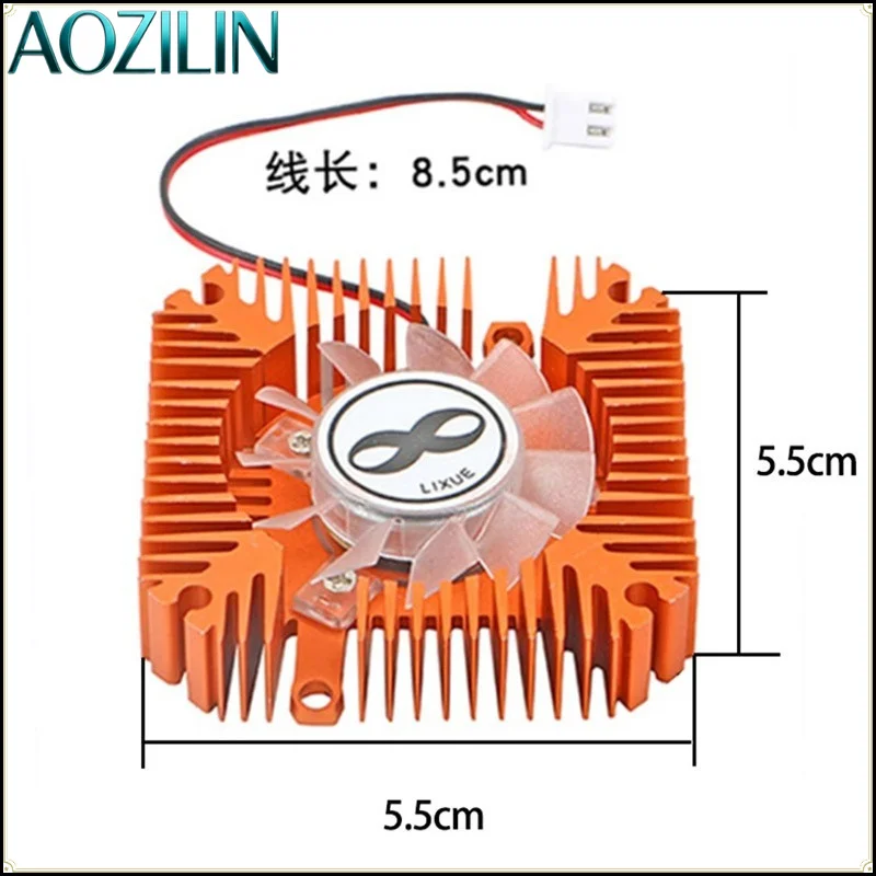 AOZILIN 5.5cm Ultra Quiet DC Cooling Fan 5V 12V LED Graphics Card Cooler Fan with XH2.54 PH2.0 Connector for Computer Equipment