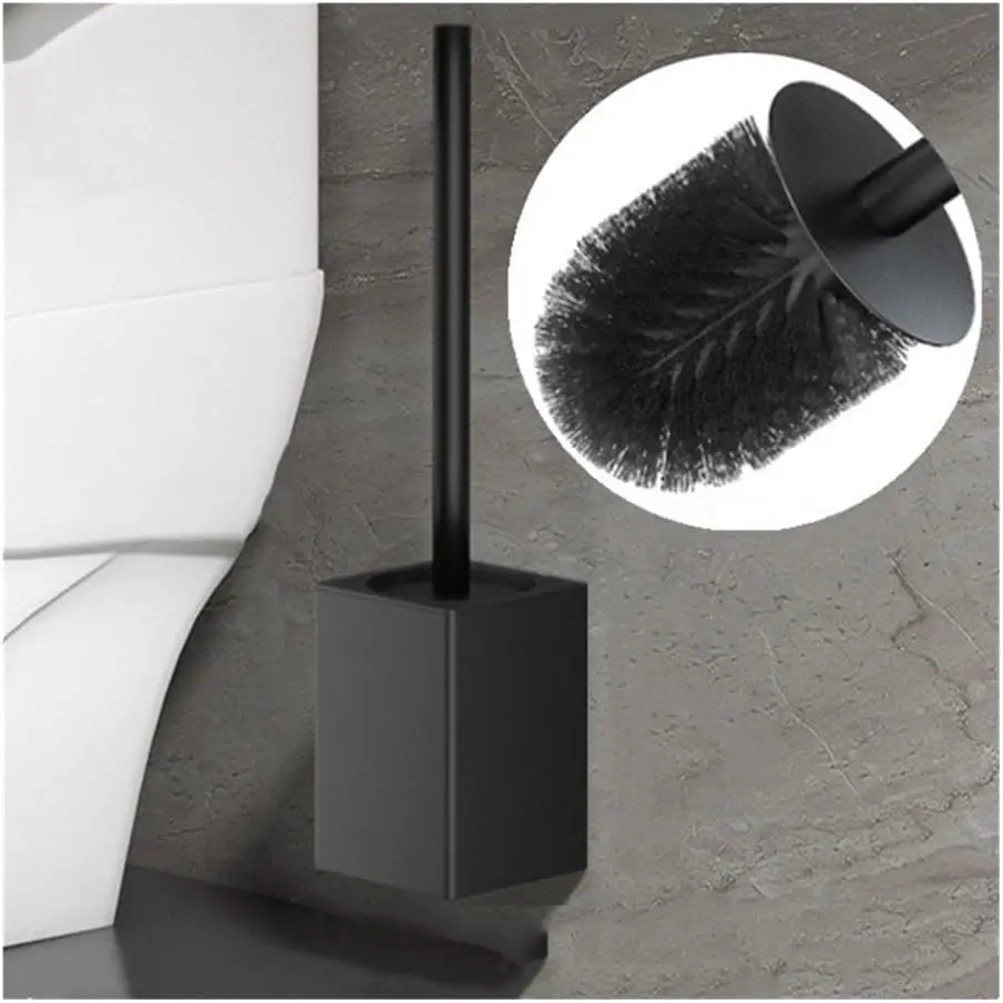 Square Toilet Brush Holder Standing Wall Mounted  Toilet Brush Holder  Set  for  Bathroom hotel restroom RV