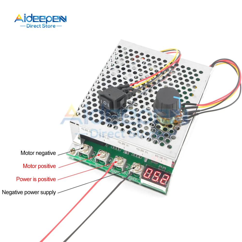 100A 5000W Reversible Motor Speed Controller High Quality PWM Control Soft Start DC10-55V Forward/reverse Rotation Dual Relay