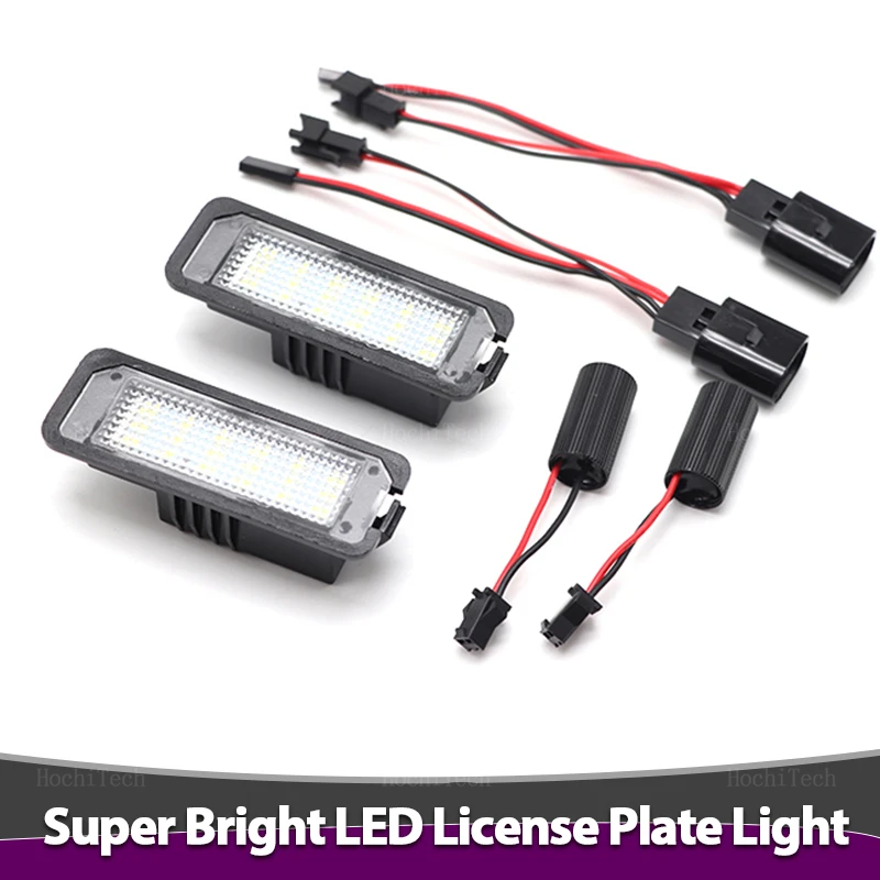 2pcs LED License Number Plate Light Lamp Car Lamp For VW Passat B6 CC Eos Golf 4 5 6 7 MK7 Polo Superb Seat Leon Altea