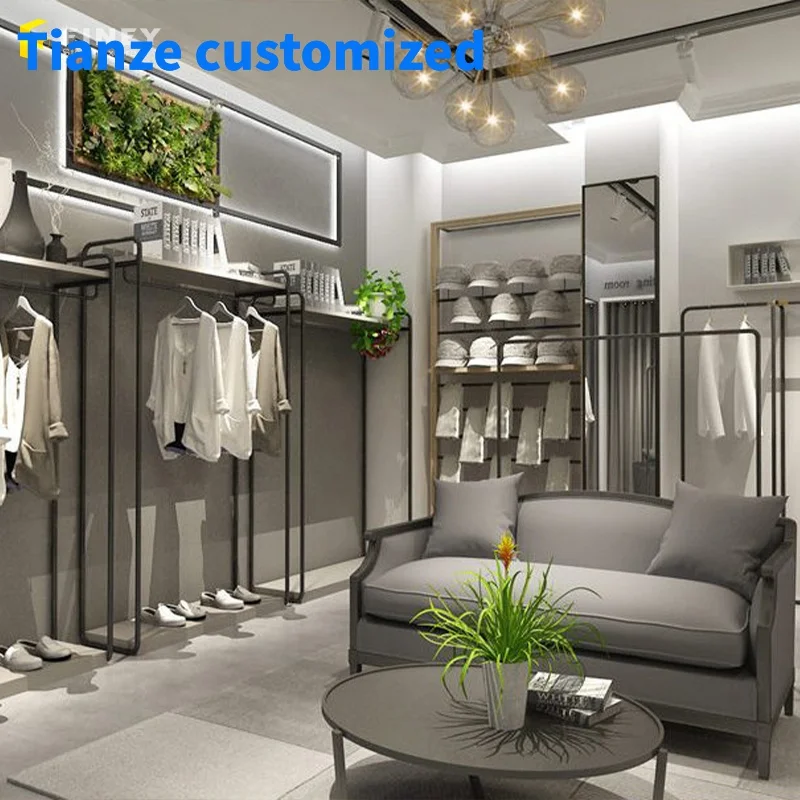 （customized）Design Modern Lady Clothes Retail Shop Interior Display Rack Furniture Decoration