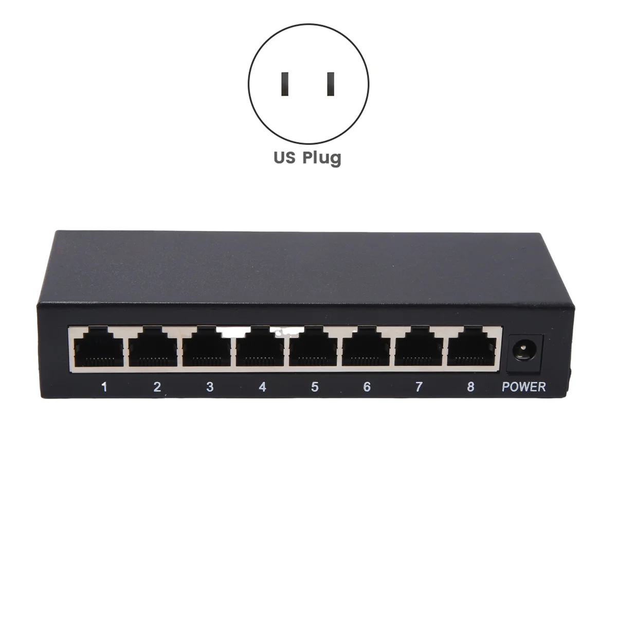 Conmutador Gigabit Ethernet de 8 puertos, sin interruptor de red POE, Plug & Play, montaje de escritorio, mejora el rendimiento de red, enchufe estadounidense