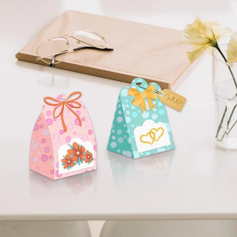 قوالب قطع معدنية لصندوق الهدايا ، قالب استنسل لنقش ذاتي الصنع ، حقيبة هدايا ، صنع بطاقات ، قطع ثلاثية الأبعاد