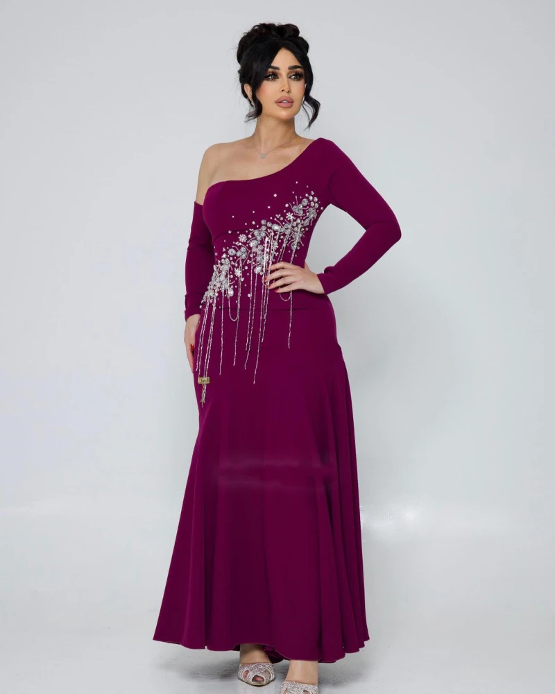 Epoch Prom Dress فساتين السهرةElegant Off The Shoulder Shiny Tassel Half Sleeve A-Line Cocktail Evening Gown For Sexy Women 2024