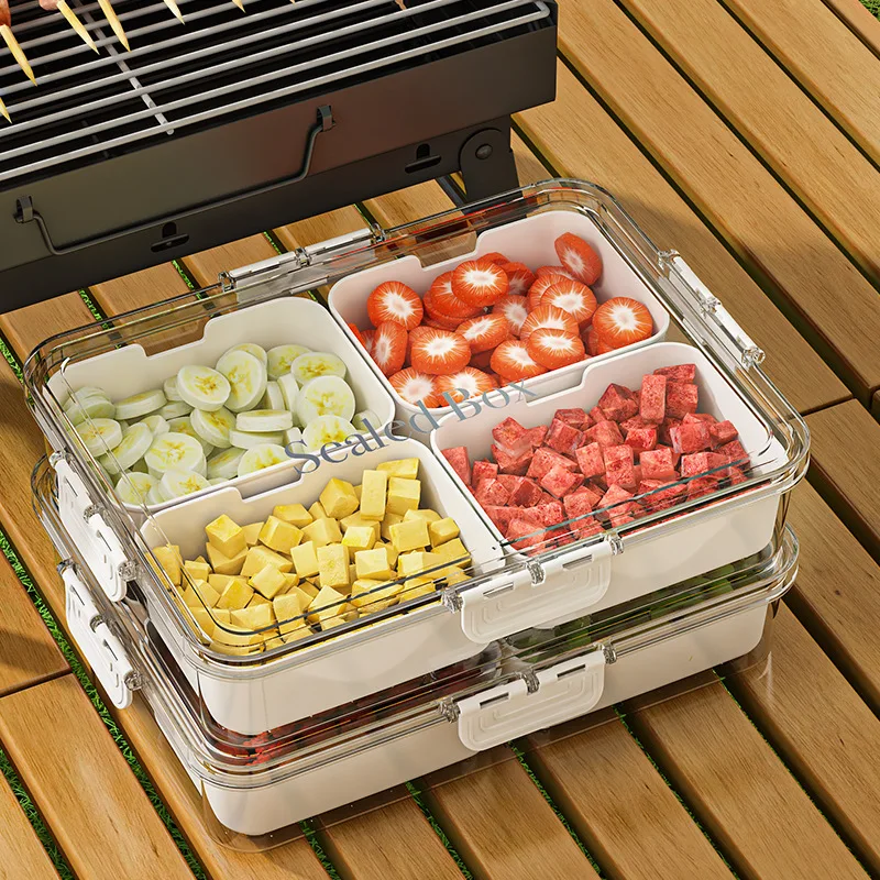 Portable fresh-keeping lunch box for outdoor camping and picnics – fruit & food compartment container   JJ2580IN