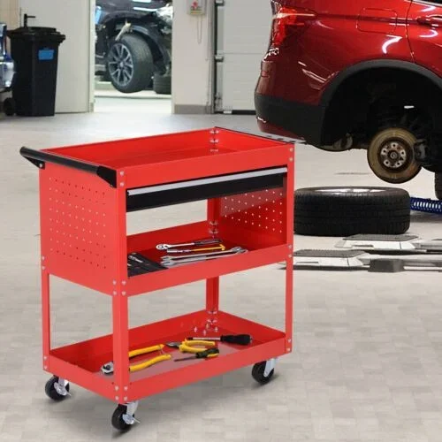 Heavy-Duty Stainless Steel Auto Repair Rolling Box 7-Drawer Metal Tool Chest Workshop Toolbox Trolley Cabinet with tools