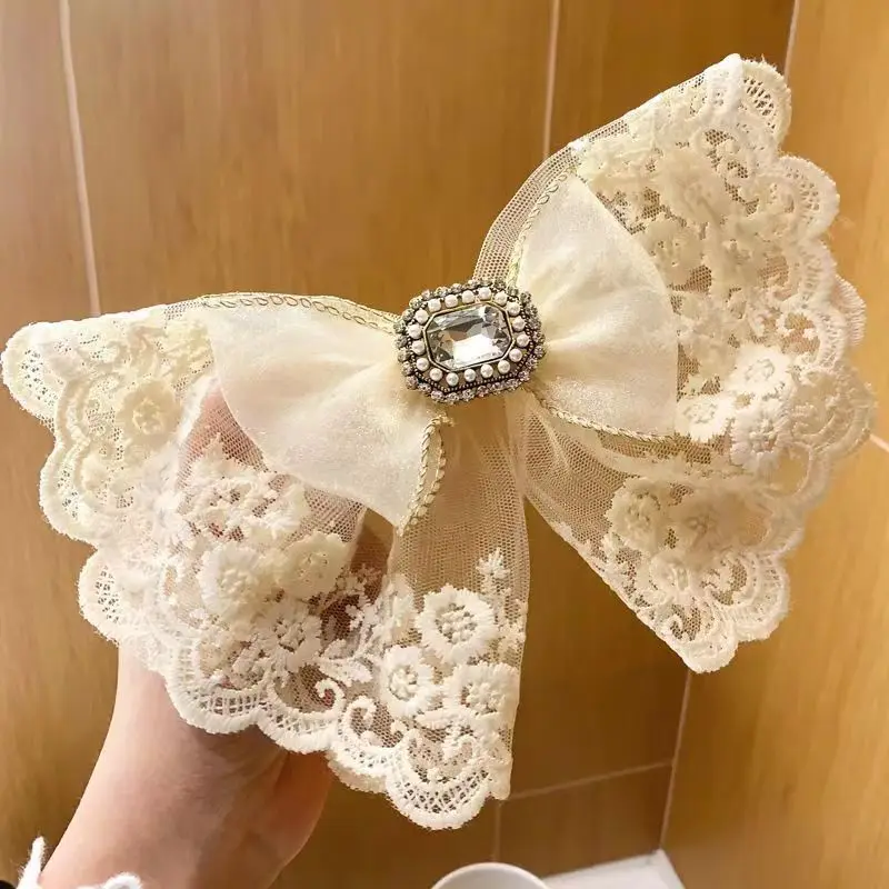 المرأة الجديدة أربعة مواسم الراقية الأميرة المتضخم القوس الدانتيل الماس أزياء جميلة دبوس الشعر إكسسوارات الشعر #2