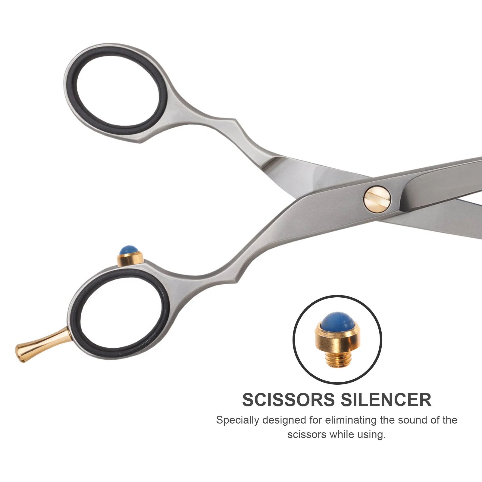 

5pcs Scissor Metal Muffler for Haircut Quiet Grooming Tool Shear Bumper Accessories Golden Professional