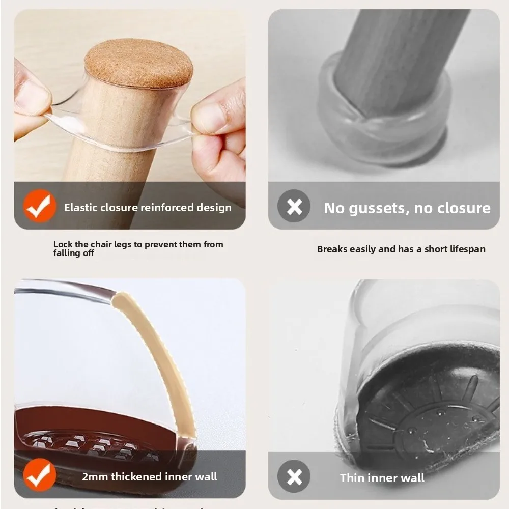 

8 шт. диагональные защитные чехлы для ног стула, гибкие защитные чехлы для деревянных полов, силиконовые подушечки для ног мебели, многофункциональные