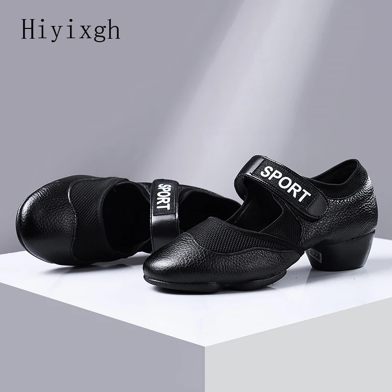 Hiyixgh-zapatos de baile profesionales de jazz para mujer, zapatos de baile de cuero suave, zapatos de baile latino