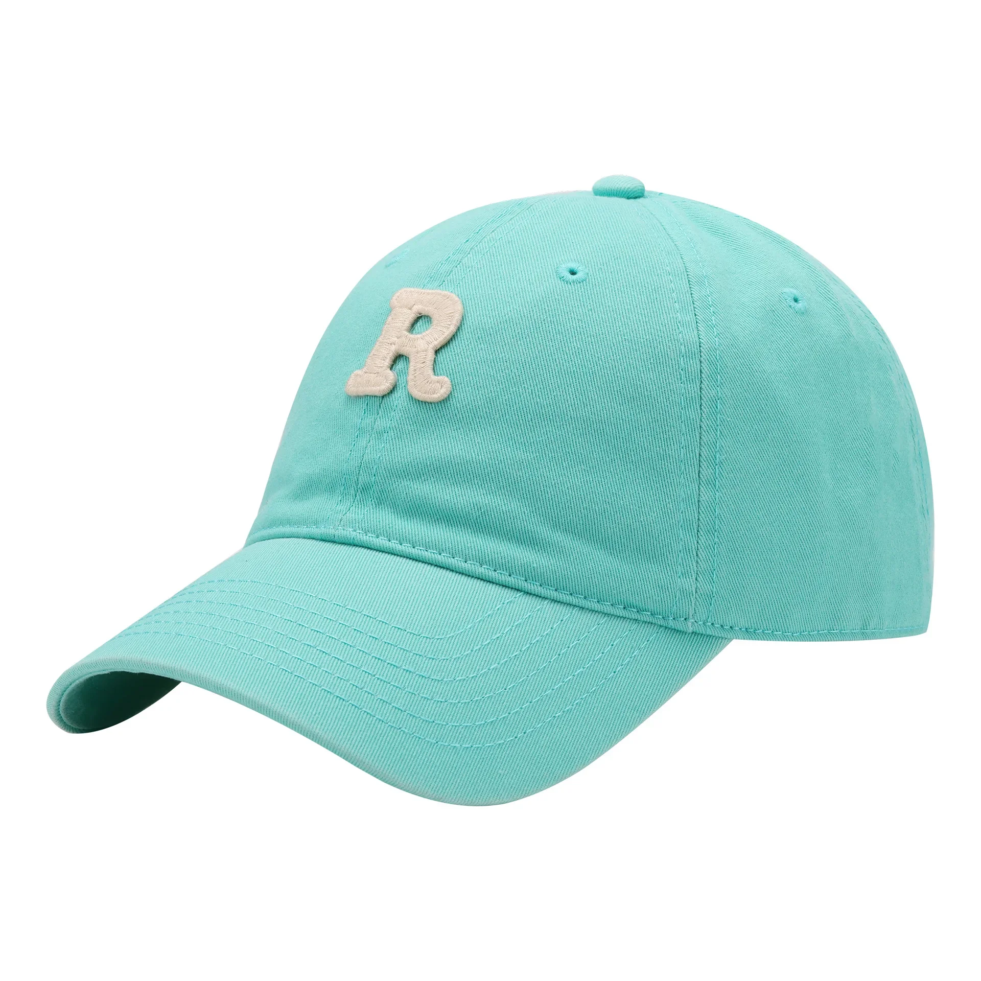 Gorras de béisbol coreanas para hombres y mujeres, gorras de algodón bordadas con letras R a prueba de sol, gorras deportivas de moda Unisex para adultos