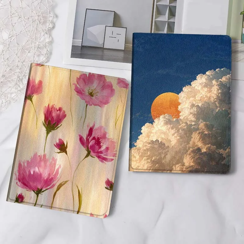 

Pink Cherry Blossom Curtain Gift Tablet Case For Apple iPad Air Pro mini 1 2 3 4 5 6 7 8 9 11 M2 M3 M5 M4 5th 6th 7th 10th 11th