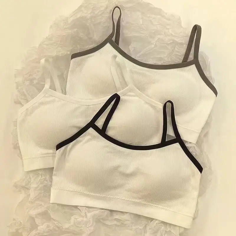 

woman High school top tank lingerie female students detachable camisole girls tank top without steel ring strapless women vest